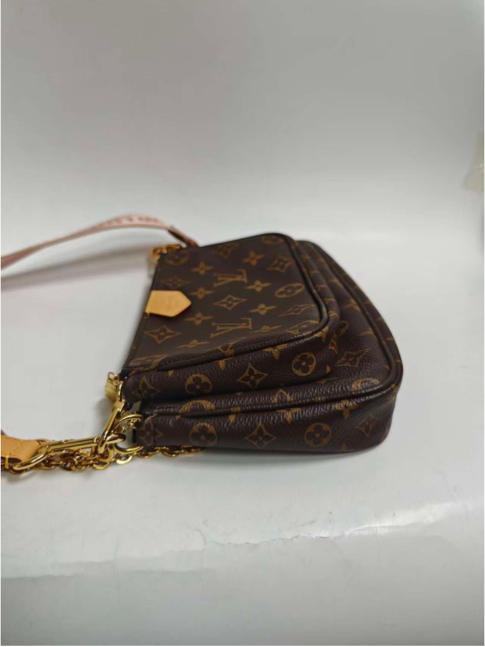 Louis Vuitton Multi Pochette Accessories Pink Strap Monogram EXCELLENT - Picture 8 of 16